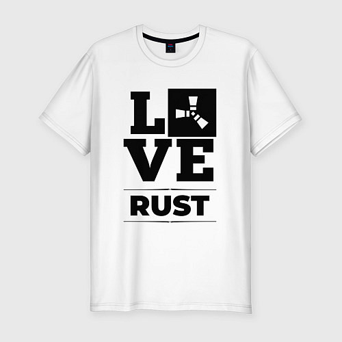 Мужская slim-футболка Rust love classic / Белый – фото 1