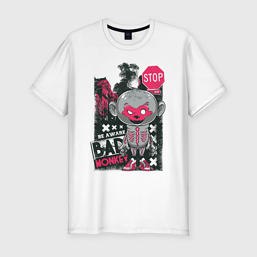 Мужская slim-футболка Bad Monkey / Белый – фото 1