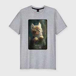 Мужская slim-футболка Барнаул котик