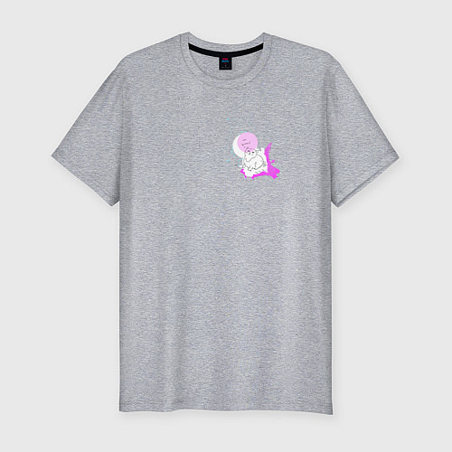 Мужская slim-футболка Крошечный котенок: im smol / Меланж – фото 1