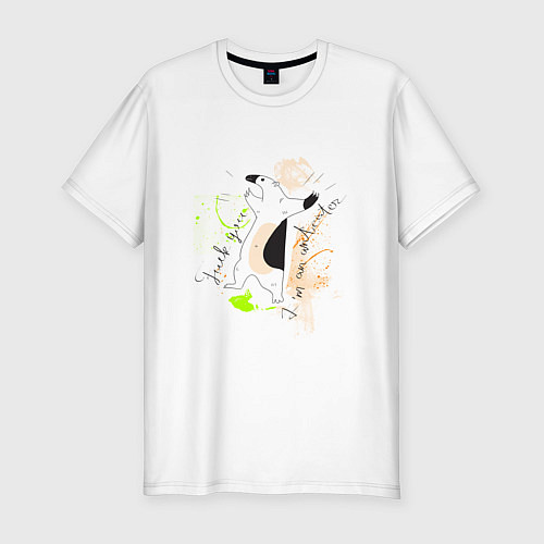 Мужская slim-футболка Муравьед: fuck you im anteater / Белый – фото 1