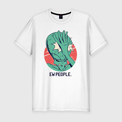 Футболка slim-fit Ew people, цвет: белый