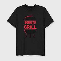 Футболка slim-fit Born to grill, цвет: черный