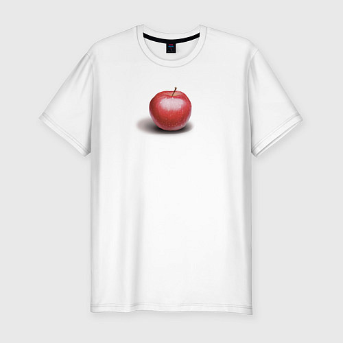 Мужская slim-футболка Красное яблоко / Белый – фото 1