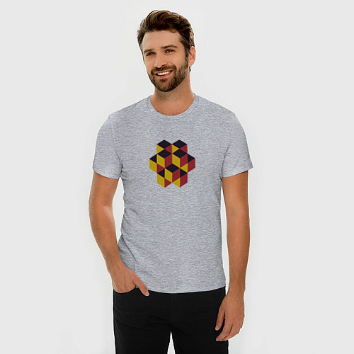 Мужская slim-футболка Astro-logo / Меланж – фото 3
