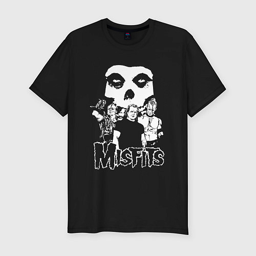 Мужская slim-футболка Misfits рок группа / Черный – фото 1