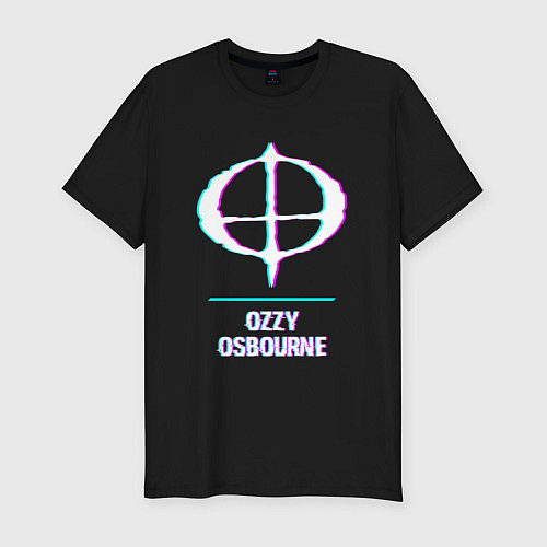 Мужская slim-футболка Ozzy Osbourne glitch rock / Черный – фото 1