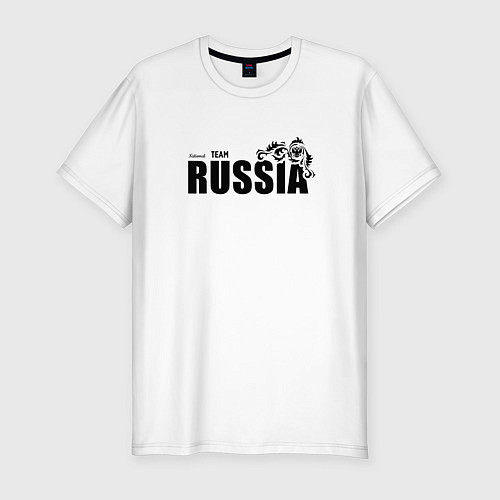 Мужская slim-футболка National team of Russia / Белый – фото 1