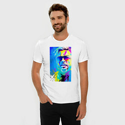 Футболка slim-fit Brad Pitt - sketch - pop art, цвет: белый — фото 2