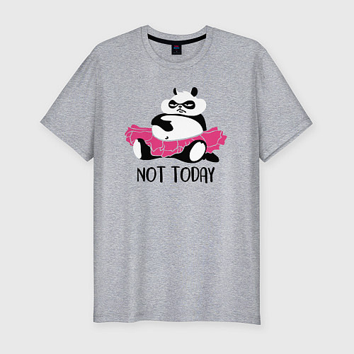 Мужская slim-футболка Ленивая панда / Меланж – фото 1