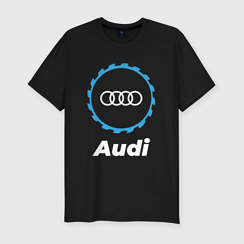Мужская slim-футболка Audi в стиле Top Gear / Черный – фото 1