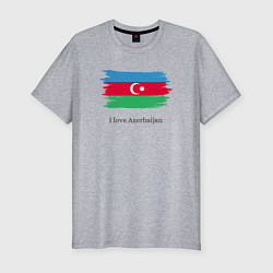 Мужская slim-футболка I love Azerbaijan