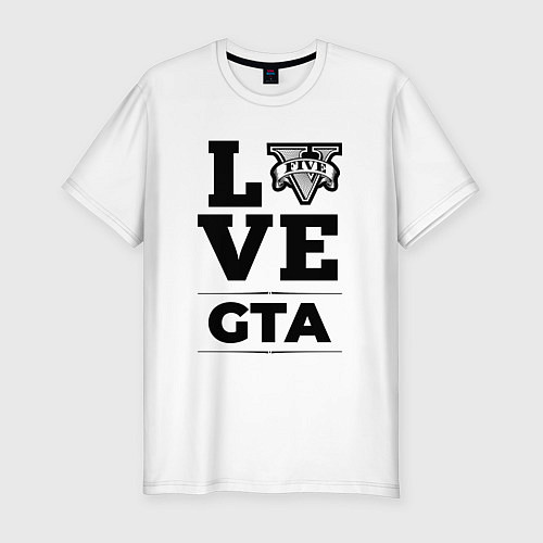 Мужская slim-футболка GTA love classic / Белый – фото 1