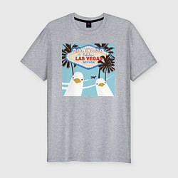Футболка slim-fit Чайки на курорте, цвет: меланж