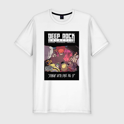 Мужская slim-футболка Deep Rock Galactic team / Белый – фото 1
