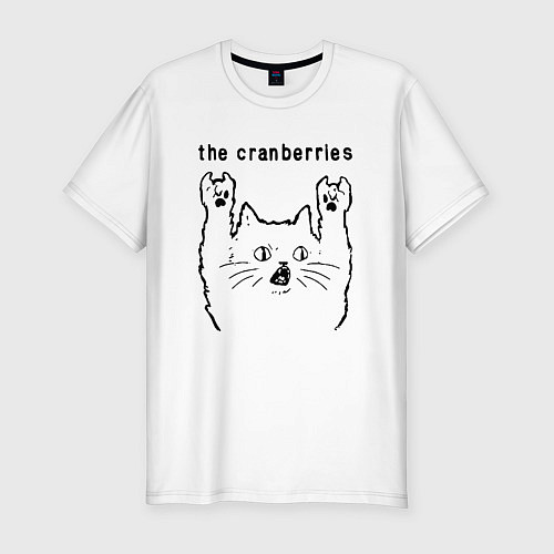Мужская slim-футболка The Cranberries - rock cat / Белый – фото 1
