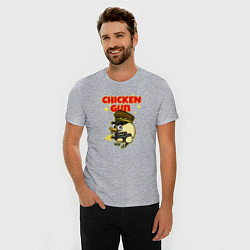 Футболка slim-fit Chicken Gun - игра, цвет: меланж — фото 2