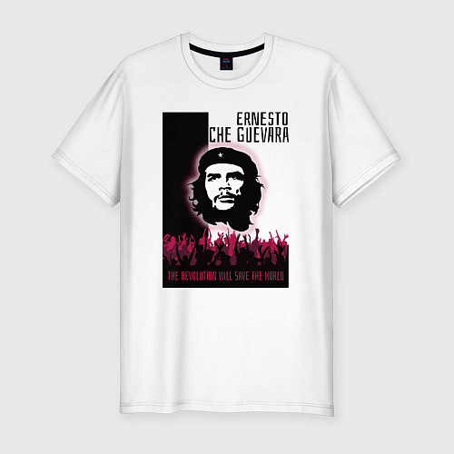 Мужская slim-футболка Эрнесто Че Гевара и революция / Белый – фото 1