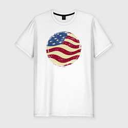 Футболка slim-fit Flag USA, цвет: белый