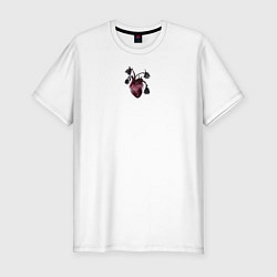 Мужская slim-футболка Увядшее сердце : безответная любовь