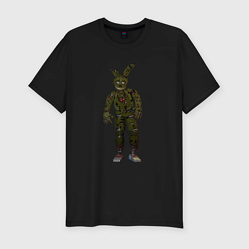 Мужская slim-футболка Springtrap сломанный / Черный – фото 1