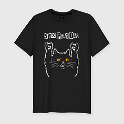 Мужская slim-футболка Sex Pistols rock cat