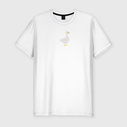 Футболка slim-fit Опасный гусь с ножом, цвет: белый