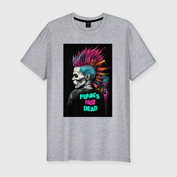 Футболка slim-fit Punks not dead, цвет: меланж