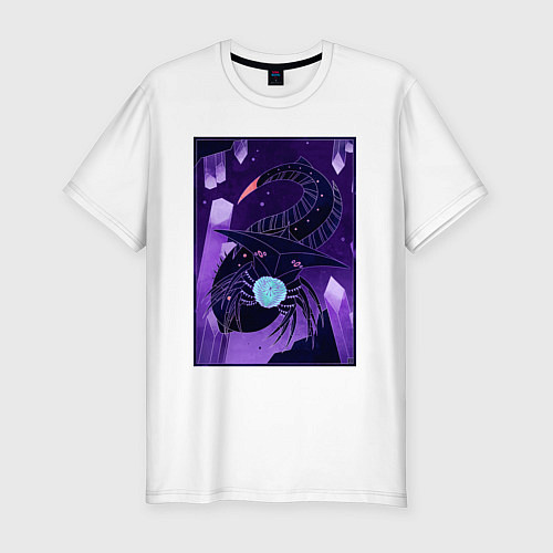 Мужская slim-футболка Subnautica подводный монстр / Белый – фото 1