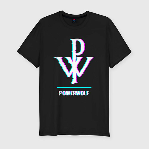 Мужская slim-футболка Powerwolf glitch rock / Черный – фото 1