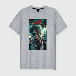 Мужская slim-футболка Зомби мертвый остров