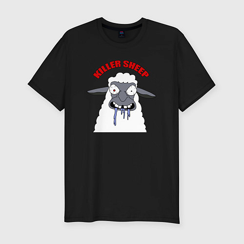 Мужская slim-футболка Killer sheep / Черный – фото 1