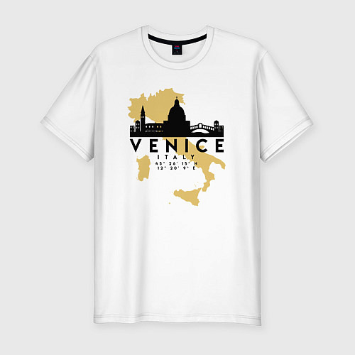 Мужская slim-футболка Итальянская Венеция / Белый – фото 1