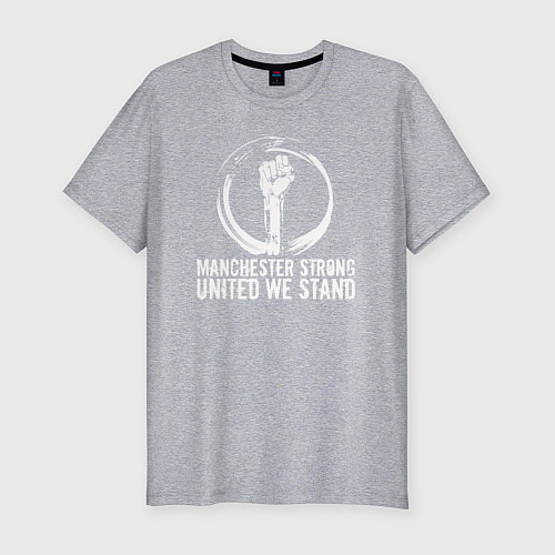 Мужская slim-футболка Manchester strong / Меланж – фото 1