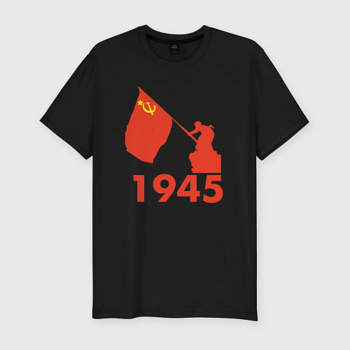 Мужская slim-футболка 1945 / Черный – фото 1