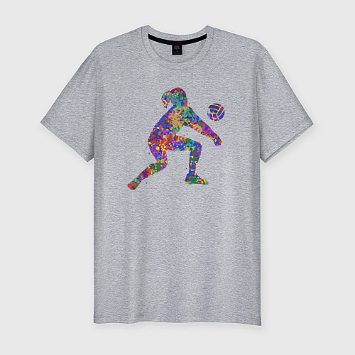 Мужская slim-футболка Color volleyball / Меланж – фото 1