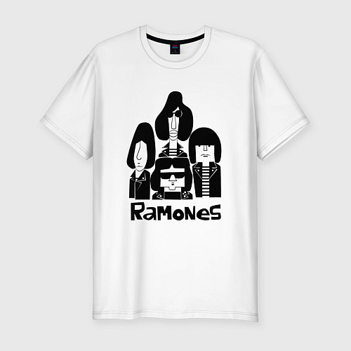 Мужская slim-футболка Ramones панк рок группа / Белый – фото 1