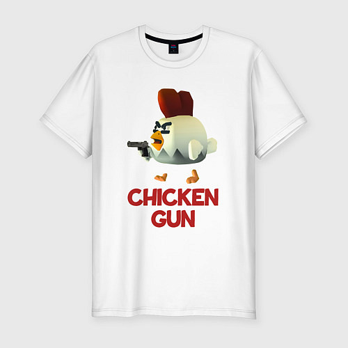 Мужская slim-футболка Chicken Gun chick / Белый – фото 1