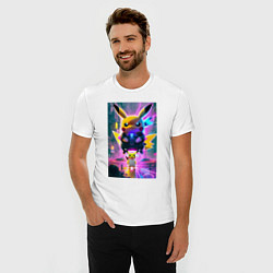 Футболка slim-fit Stand of Pikachu - city fantasy, цвет: белый — фото 2