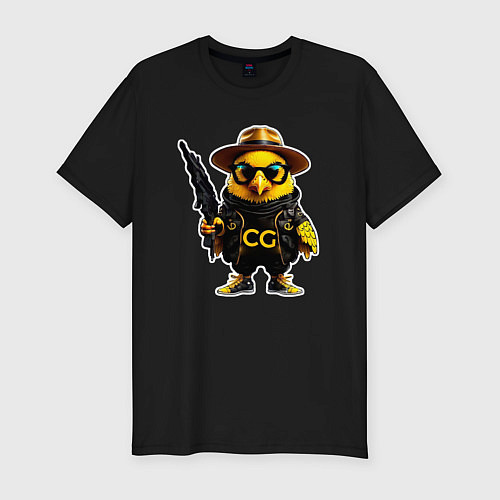Мужская slim-футболка Chicken Gun - Air studio / Черный – фото 1