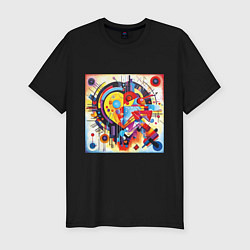 Мужская slim-футболка Сердце Абстракция