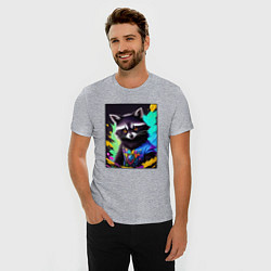 Футболка slim-fit Енотик в красках, цвет: меланж — фото 2