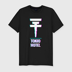 Футболка slim-fit Tokio Hotel glitch rock, цвет: черный