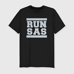 Футболка slim-fit Run San Antonio Spurs, цвет: черный