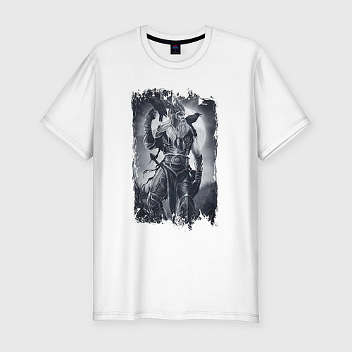 Мужская slim-футболка Один и вороны / Белый – фото 1