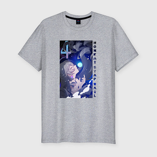 Мужская slim-футболка Красотка Броня / Меланж – фото 1