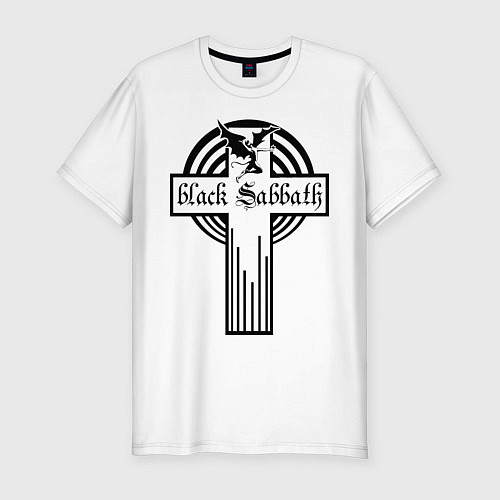 Мужская slim-футболка Black Sabbath Cross / Белый – фото 1