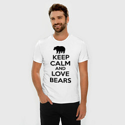 Футболка slim-fit Keep Calm & Love Bears, цвет: белый — фото 2