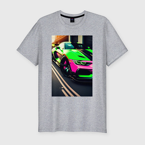 Мужская slim-футболка БМВ M3 / Меланж – фото 1