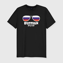 Футболка slim-fit Russian, цвет: черный